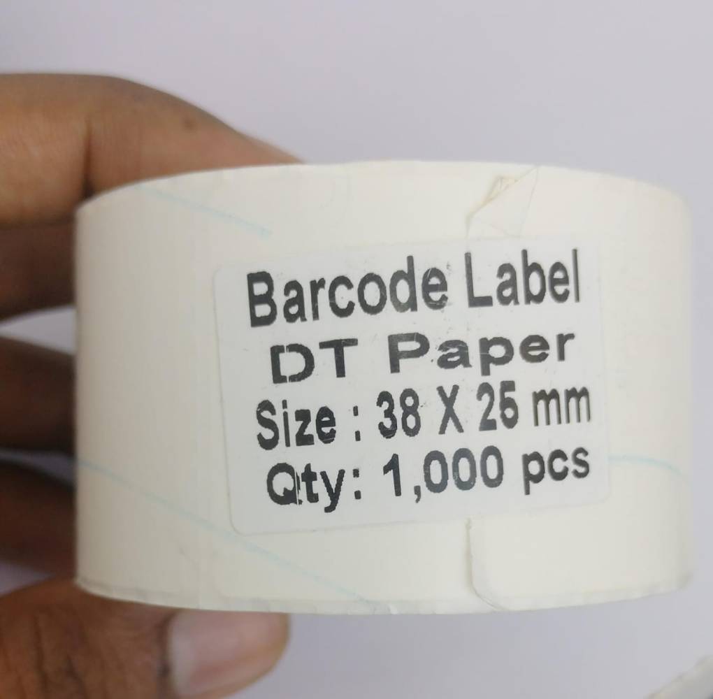 38#25DT BARCODE STICKER ROLL -1000PCS ROLL